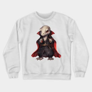 Cartoon Komodo Dragon in Dracula Costume Crewneck Sweatshirt